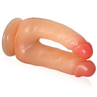 Podwójne dildo na przyssawce podwójna stymulacja anal 18 cm - 79769679 - 2