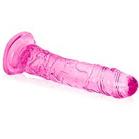 Anatomiczne elastyczne różowe dildo 18 cm - 79320155 - 2