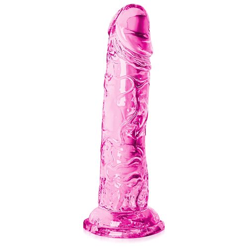 Anatomiczne elastyczne różowe dildo 18 cm - 79320155