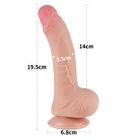 Penis 19,5 cm superrealistyczne dildo z przesuwną skórą - 75304896 - 3
