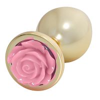 Anal plug 9 cm korek analny z różową różą - 72583373 - 4