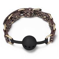 Elegancki silikonowy knebel z otworami gadżet bdsm dla par - 78891442 - 2