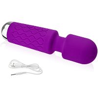 Fioletowy mini masażer wand 160 funkcji wodoodporny 15 cm - 78631375 - 3