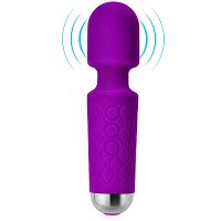 Fioletowy mini masażer wand 160 funkcji wodoodporny 15 cm - 78631375 - 4