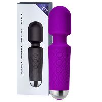 Fioletowy mini masażer wand 160 funkcji wodoodporny 15 cm - 78631375 - 5