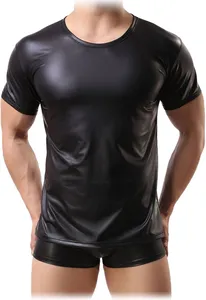 Lateksowy t-shirt męski obcisła koszulka z krótkim rękawem r. Xl - 70730456