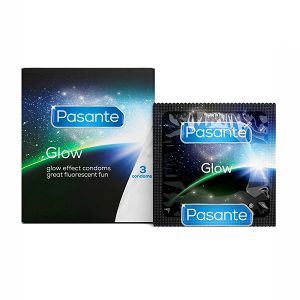 Pasante Glow prezerwatywy świecące w ciemności 3 szt  - 76007332