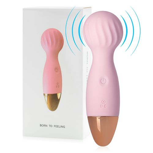 Różowy mini wand masażer 12 funkcji wodoodporny 14 cm - 73507771