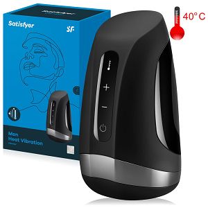 Satisfyer men heat vibration - masturbator imitujący seks oralny z funkcją grzania do 40stc - 77171897