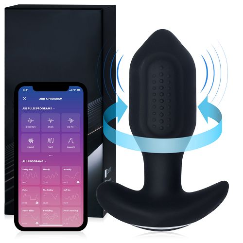 Rotacyjny wibrator analny anal plug 9 trybów  + aplikacja - 77554044