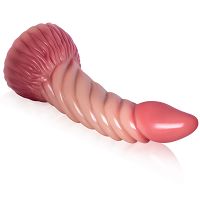 Silikonowe dildo 22 cm  monster penis fantasy penetrująca spirala - 79141428 - 2