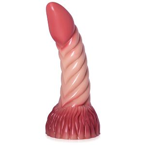Silikonowe dildo 22 cm  monster penis fantasy penetrująca spirala - 79141428