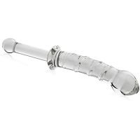 Szklane dildo pochwowo-analne pałka penetracyjna penis ze szkła - 71334865 - 2