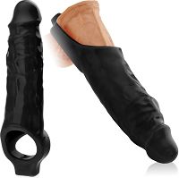 Powiększająca +3cm i pogrubiająca nakładka na penisa, masujące członek wypustki - 76026186 - 3