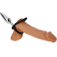 Stalowy korek analny z pierścieniem na penisa i jądra anal plug dla mężczyzn - 78374283 - 3