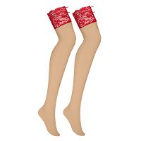 Obsessive cieliste pończochy z czerwoną koronką Rediosa - 74445376 - 4