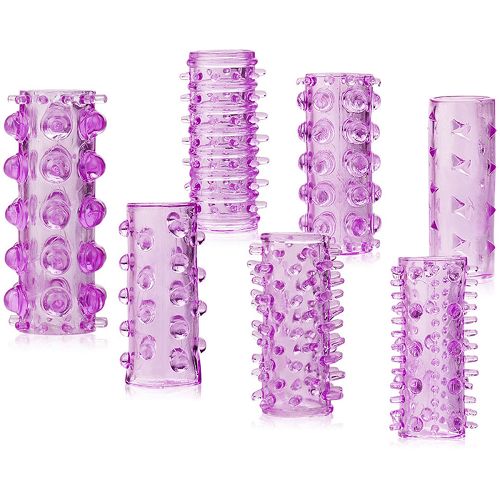 Zestaw 7 stymulujących nakładek z wypustkami na penisa - wrw 036