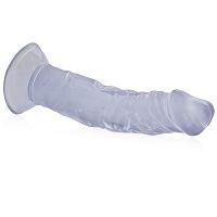 Gruby żylasty penis na mocnej przyssawce wygięte dildo 22 cm - 72481294 - 2
