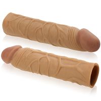 Nakładka z cyberskóry przedłużająca i pogrubiająca penisa realistyczny kształt - 74720601 - 7