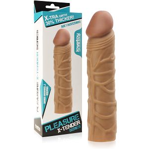 Nakładka z cyberskóry przedłużająca i pogrubiająca penisa realistyczny kształt - 74720601