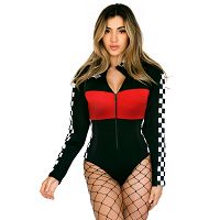 Zmysłowe body z suwakiem Racer Girl bielizna erotyczna - 76610698 - 2