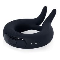 Czarny wibrujący pierścień erekcyjny z wypustkami 12 programów + pilot - 75303507 - 5