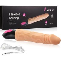 Realistyczny wibrator z kręgosłupem i funkcją grzania do 42stc - cyberskóra - 78238689 - 4