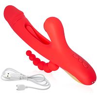 Wibrator 3w1 z ruchomym języczkiem i stymulatorem analnym - 71946795 - 2