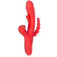 Wibrator 3w1 z ruchomym języczkiem i stymulatorem analnym - 71946795 - 5