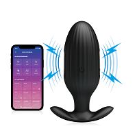 Wibrujący korek analny z elektrostymulacją 13 opcji wibracji + aplikacja - 75410860 - 3