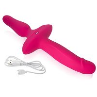Dwustronny silikonowy wibrator penis anal plug 100 funkcji - 73656211 - 4