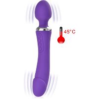 Dwustronny wibrator podgrzewany 45stc gorący masturbator – 75653249 - 5