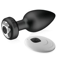 Czarny wibrujący korek analny 10 wibracji + pilot - 73077965 - 3