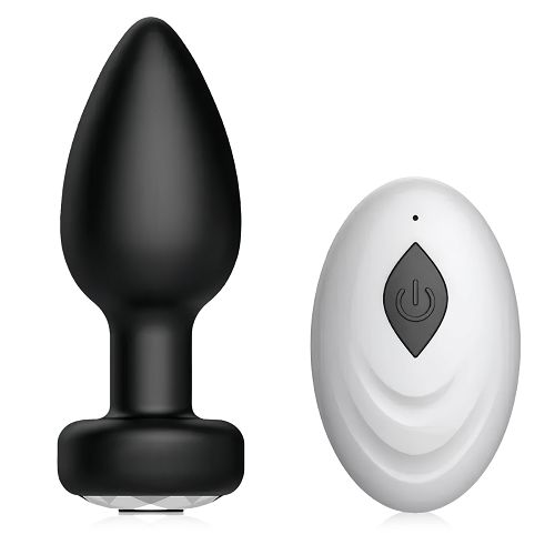 Czarny wibrujący korek analny 10 wibracji + pilot - 73077965