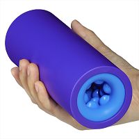 Dwustronny niebieski masturbator dla mężczyzn z wypustkami - 72809194 - 5