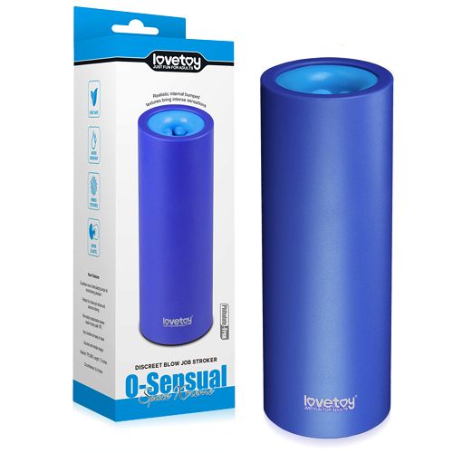 Dwustronny niebieski masturbator dla mężczyzn z wypustkami - 72809194