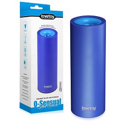 Dwustronny niebieski masturbator dla mężczyzn z wypustkami - 72809194