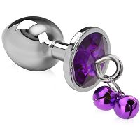 Uroczy stalowy korek analny z dzwoneczkiem anal plug - 71950554 - 2