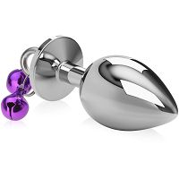 Uroczy stalowy korek analny z dzwoneczkiem anal plug - 71950554 - 3