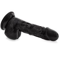Dildo realistyczne sztuczny penis z jądrami 18 cm czarny - 77060603 - 2