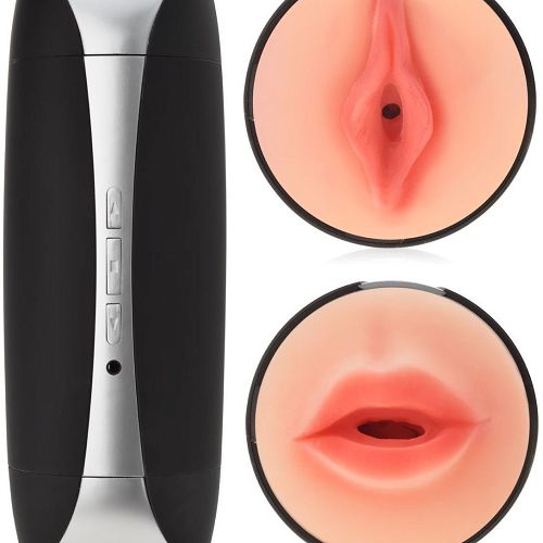 Wibrujący masturbator - 36 funkcji - 2w1 realistyczna pochwa i usta do obciągania - 73570455