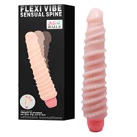 Cielisty giętki wibrator ze stymulującymi wypustkami 20 cm - 72519499 - 5