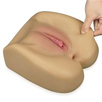 Realistyczna cielista sztuczna pochwa i anus anatomiczny masturbator - 77561468 - 2