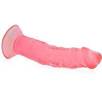 Gruby żylasty penis na mocnej przyssawce wygięte dildo 22 cm - 72497277 - 2