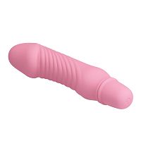 Różowy silikonowy miniwibrator na baterie 10 funkcji - 71839724 - 3