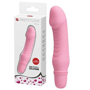 Różowy silikonowy miniwibrator na baterie 10 funkcji - 71839724
