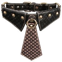 Rebellion skórzany zestaw BDSM obroża z krawatem i smyczą 120 cm - 70580710 - 2