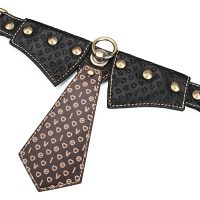 Rebellion skórzany zestaw BDSM obroża z krawatem i smyczą 120 cm - 70580710 - 4