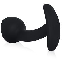 Silikonowy wygięty korek analny z rączką 10 cm - 76411485 - 3