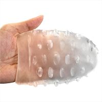 Elastyczny żelowy masturbator z wypustkami dla mężczyzn 13 cm - 76514898 - 4